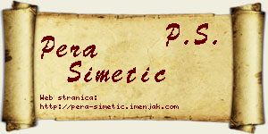 Pera Simetić vizit kartica